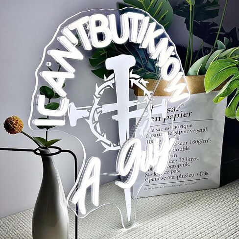Easter Neon Sign, Jesus Cross with Thorns Christian Wall Decor, Dimmable USB Funny Inspirational Scripture LED Light Religious Gift for Men, Pastor, Man Cave, Youth Group Room in Saudi Arabia
