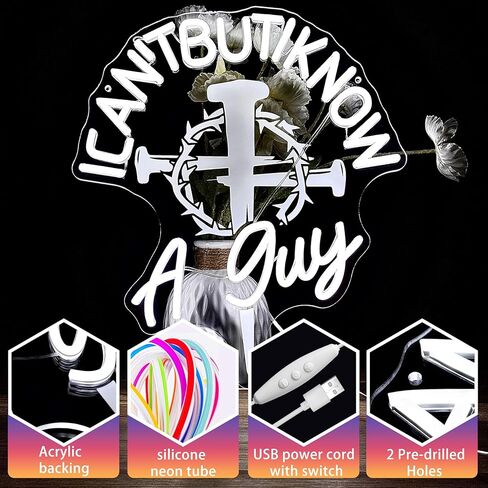 Easter Neon Sign, Jesus Cross with Thorns Christian Wall Decor, Dimmable USB Funny Inspirational Scripture LED Light Religious Gift for Men, Pastor, Man Cave, Youth Group Room in Saudi Arabia