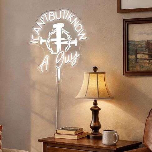 Easter Neon Sign, Jesus Cross with Thorns Christian Wall Decor, Dimmable USB Funny Inspirational Scripture LED Light Religious Gift for Men, Pastor, Man Cave, Youth Group Room in Saudi Arabia