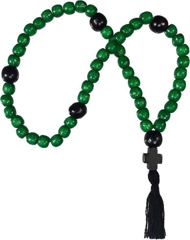 Christian Orthodox Komboskoini Prayer Rope Chotki 50 Knots Pray Wood Cross Beige in Saudi Arabia