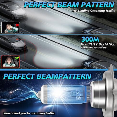 Headlight Bulbs for Kia Sedona 2001-2005, 2015-2018, H7 Halogen High and H7 Low Beam Combo, 100W Ultra Bright, 6000K White Light, IP68 Waterproof, Plug and Play, 4 Pack in Kuwait