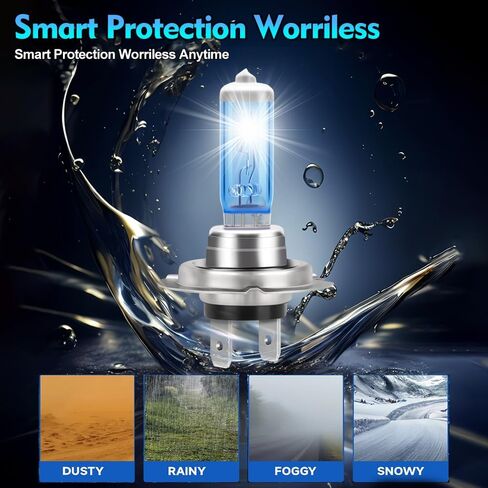 Headlight Bulbs for Kia Sedona 2001-2005, 2015-2018, H7 Halogen High and H7 Low Beam Combo, 100W Ultra Bright, 6000K White Light, IP68 Waterproof, Plug and Play, 4 Pack in Kuwait