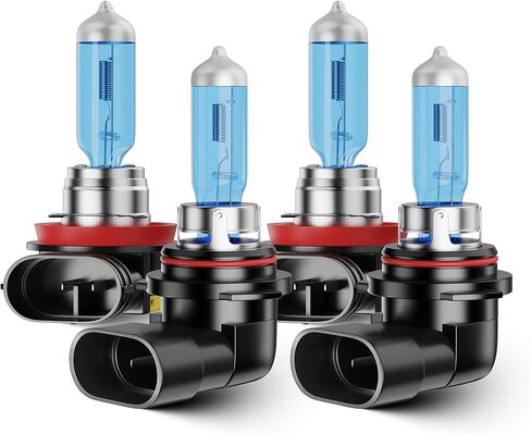 لسيارة Chevy Silverado 1500 2007-2015 2019 2020 2021، 2500 3500 HD 2007-2021 لمبات الهالوجين الأمامية، 9005 مصابيح إضاءة عالية وH11 منخفضة الشعاع، التوصيل N Play، 4 عبوات in Kuwait