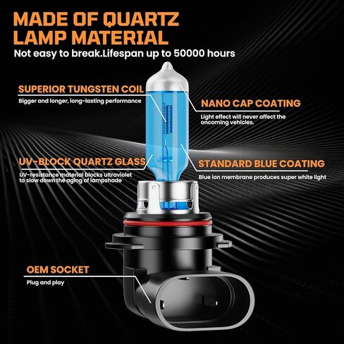 لسيارة Chevy Silverado 1500 2007-2015 2019 2020 2021، 2500 3500 HD 2007-2021 لمبات الهالوجين الأمامية، 9005 مصابيح إضاءة عالية وH11 منخفضة الشعاع، التوصيل N Play، 4 عبوات in Kuwait