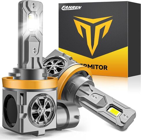 أحدث لمبات الإضاءة H11، سطوع 110,000LM، مصابيح ضباب بيضاء باردة 6500K H9/H8/H16، عمر خدمة 10 سنوات مع مروحة تبريد، مقاومة للماء IP68، حجم صغير حقيقي 1:1، التوصيل والتشغيل، حزمة من 2 in Kuwait