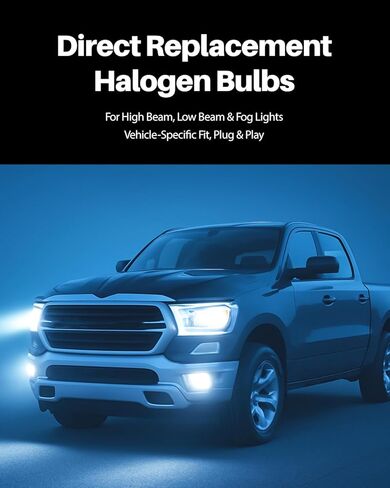 Compatible For Dodge Ram 1500 2500 3500 2019-2022(w/o Projector-type headlamps), 2023-24 9005 H11 Halogen Headlight Bulbs + H11 Fog Light Bulbs, Warm White (Soft Tone), Plug & Play, Pack of 6 in Kuwait