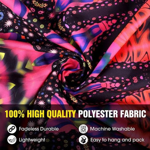 Ine Ive Blacklight Chakra Tapestry Boho Mandala Yoga Meditation Wall Tapestries 80x60Inch UV Reative Trippy Galaxy Space Spiritual Wall Blanket for Bedroom Office Home Decor in Kuwait