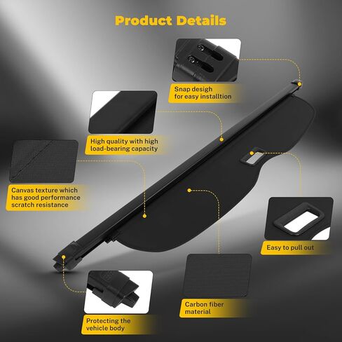 OCPTY Rear Trunk Cargo Cover 2019-2025 Fit for Honda Passport 3.5L in Saudi Arabia