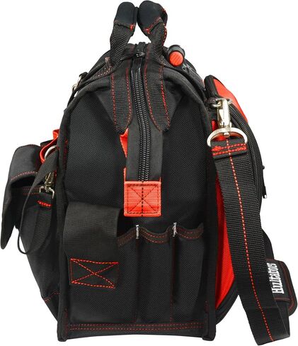 Hultafors Work Gear HTL573 Lighted Technician's Tool Bag, 55 Pockets, Heavy Duty Ballistic Polyester Tool Carrier, Adjustable Swivel Light, Large Center Compartment in Kuwait