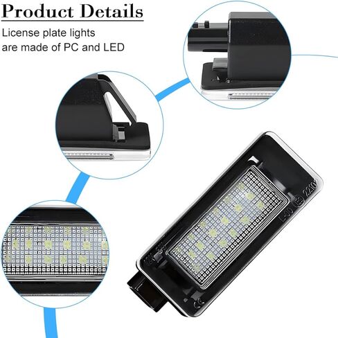 1 Pair Car LED License Plate Light, High Bright Vehicle Rear Tag Lamp Assembly, Automotive License Plate Lighting Kit Replacement, Compatible with Serena Altima Sentra in Saudi Arabia