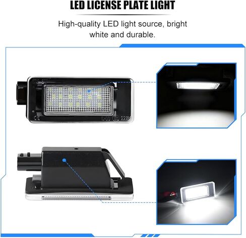 1 Pair Car LED License Plate Light, High Bright Vehicle Rear Tag Lamp Assembly, Automotive License Plate Lighting Kit Replacement, Compatible with Serena Altima Sentra in Saudi Arabia