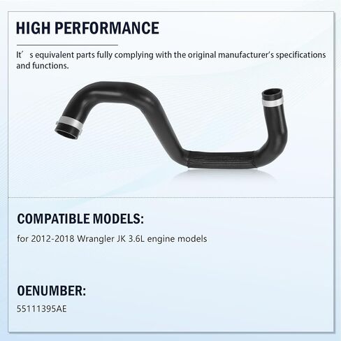 Lower Radiator Coolant Hose Fits for Wrangler JK 3.6L Engine 2012 2013 2014 2015 2016 2017 2018 Replace 55111395AE in Saudi Arabia