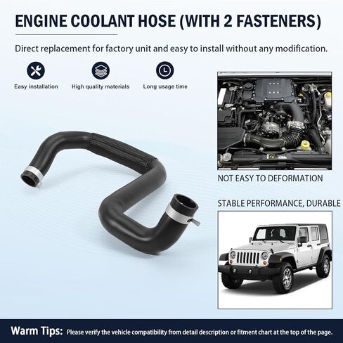 Lower Radiator Coolant Hose Fits for Wrangler JK 3.6L Engine 2012 2013 2014 2015 2016 2017 2018 Replace 55111395AE in Saudi Arabia