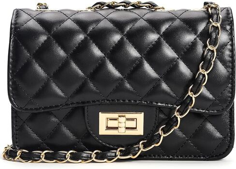 محفظة صغيرة مبطنة عبر الجسم للنساء حقيبة كتف عصرية للسيدات من جلد البولي يوريثان مع حزام سلسلة in Kuwait