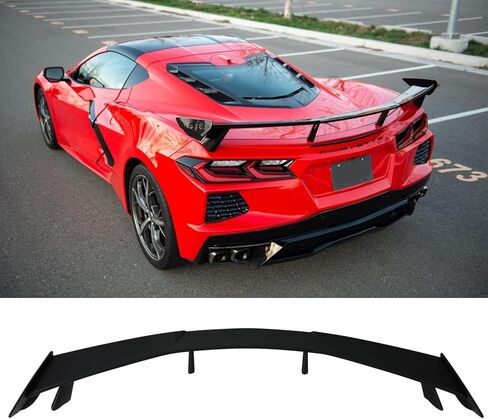 جناح مصد الشفاه الأمامي متوافق مع Chevy Corvette C8 2020-2025، Corvette C8 Stingray Z51 Front Splitter Air Dams Chin Spoiler Auto Parts استبدال الملحقات (أسود لامع) in Saudi Arabia