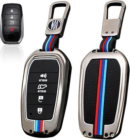 لغطاء Toyota Key Fob، متوافق مع 2025 2026 Camry Tacoma RVA4 Highlander Tundra Corolla Cross Prius Key Fob Case، غلاف معدني من سبائك الزنك مع واقي مفتاح سيليكون ناعم in Kuwait