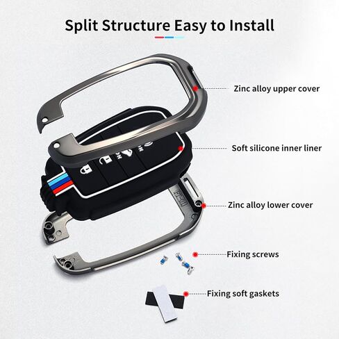 لغطاء Toyota Key Fob، متوافق مع 2025 2026 Camry Tacoma RVA4 Highlander Tundra Corolla Cross Prius Key Fob Case، غلاف معدني من سبائك الزنك مع واقي مفتاح سيليكون ناعم in Kuwait