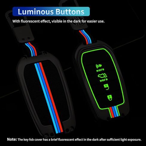لغطاء Toyota Key Fob، متوافق مع 2025 2026 Camry Tacoma RVA4 Highlander Tundra Corolla Cross Prius Key Fob Case، غلاف معدني من سبائك الزنك مع واقي مفتاح سيليكون ناعم in Kuwait