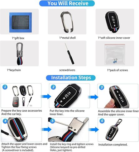 لغطاء Toyota Key Fob، متوافق مع 2025 2026 Camry Tacoma RVA4 Highlander Tundra Corolla Cross Prius Key Fob Case، غلاف معدني من سبائك الزنك مع واقي مفتاح سيليكون ناعم in Kuwait