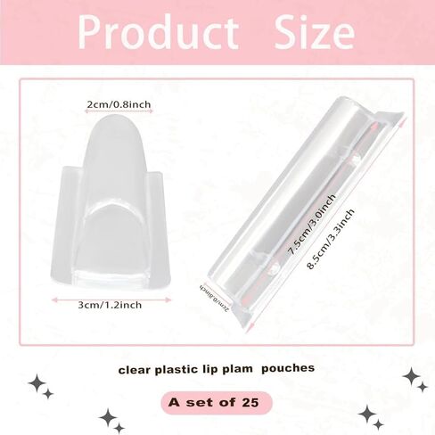 SHERY Money Card Holder Clear Plastic Lip Balm Pouches with Adhesives Tape Chapstick Holder DIY Custom Gift Card Holder (50 PCS Money Card Holder) in Kuwait