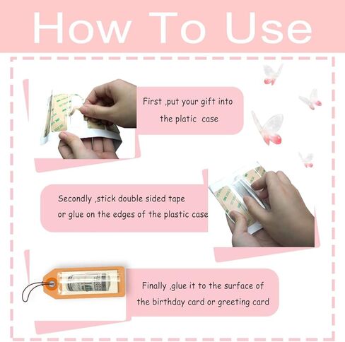 SHERY Money Card Holder Clear Plastic Lip Balm Pouches with Adhesives Tape Chapstick Holder DIY Custom Gift Card Holder (50 PCS Money Card Holder) in Kuwait