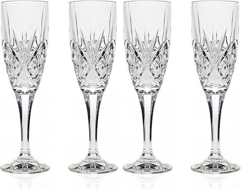 نظارات Godinger Champagne Flute، زجاج الشمبانيا، زجاج جذعي، زجاج كوكتيل، زجاج العطلات، مجموعة من 2 in Saudi Arabia