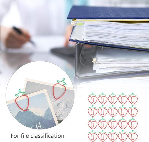 20PCS Cute Paper Clips, Strawberry Shaped Paper Clips Fruit Shaped Paperclips Fun Strawberry Paperclips for Office School Stationery Document in Saudi Arabia