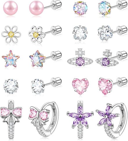 أقراط خلفية من الفولاذ المقاوم للصدأ الجراحية، مجوهرات مضادة للحساسية للأطفال الصغار والبنات والأذنين الحساسة in Kuwait