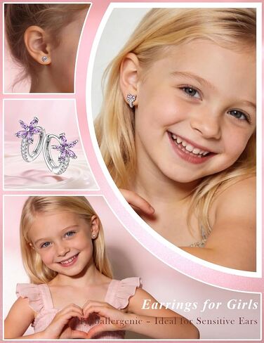 أقراط خلفية من الفولاذ المقاوم للصدأ الجراحية، مجوهرات مضادة للحساسية للأطفال الصغار والبنات والأذنين الحساسة in Kuwait