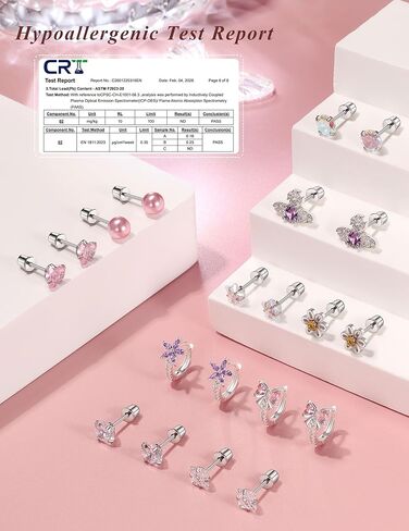 أقراط خلفية من الفولاذ المقاوم للصدأ الجراحية، مجوهرات مضادة للحساسية للأطفال الصغار والبنات والأذنين الحساسة in Kuwait