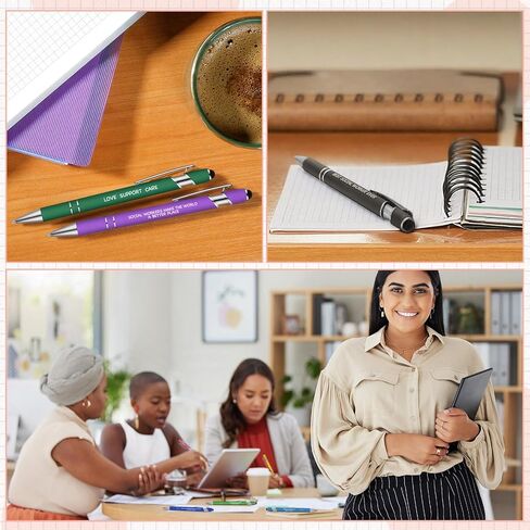 Ceenna 30 Pcs Social Work Month Pens Kit with Stylus Tip & Inspirational Quotes Social Worker Appreciation Gifts Set Society Contributions Colorful Ballpoints for Volunteers Staff Gifts in Saudi Arabia