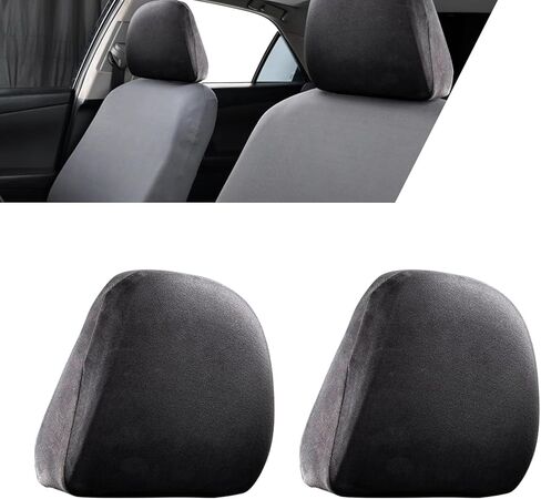 2PCS Car Headrest Cover, Elastic Scratch-resistant Full-coverage Protector, Soft Comfortable Reusable Decoration, Universal for Cars Trucks SUVs (Beige) in Saudi Arabia