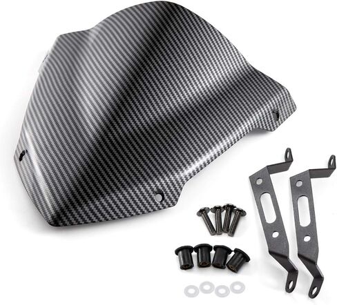 Evomosa Motorcycle Windshield Windscreen Sports Visor Fits for MT-07 MT07 FZ07 2018 2019 2020 18-20 (Carbon) in Saudi Arabia