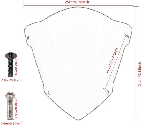 Evomosa Motorcycle Windshield Windscreen Sports Visor Fits for MT-07 MT07 FZ07 2018 2019 2020 18-20 (Carbon) in Saudi Arabia