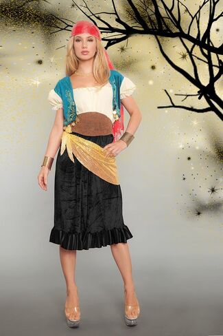 Arsimus Gypsy Costume 2 pc set includes Dress & Bandana in Kuwait