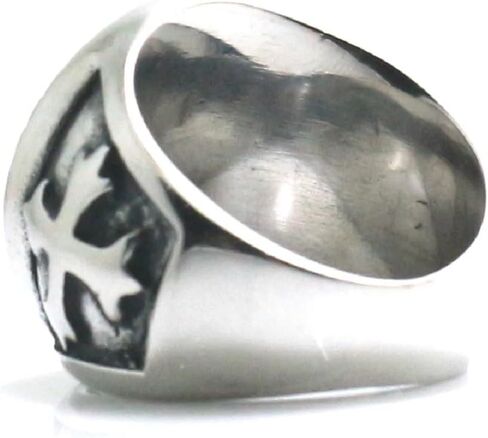 Saint Joseph Cross Stainless Steel Ring, Silver in Saudi Arabia