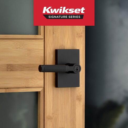 مقبض باب دخول Kwikset Prava مزود بقفل ومفتاح، ورافعة خارجية آمنة ذات مفتاح قابل للعكس، للمدخل الأمامي وغرف النوم، أسود غير لامع، أمان مفتاح ذكي مقاوم للمفتاح وMicroban in Kuwait