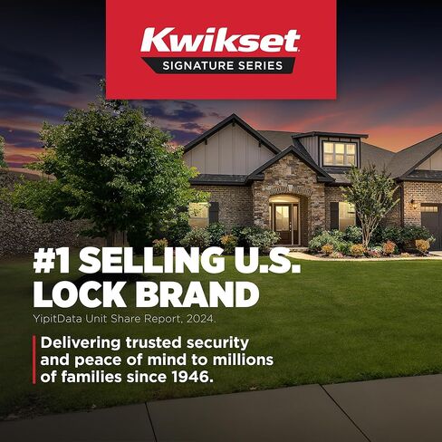 مقبض باب دخول Kwikset Prava مزود بقفل ومفتاح، ورافعة خارجية آمنة ذات مفتاح قابل للعكس، للمدخل الأمامي وغرف النوم، أسود غير لامع، أمان مفتاح ذكي مقاوم للمفتاح وMicroban in Kuwait