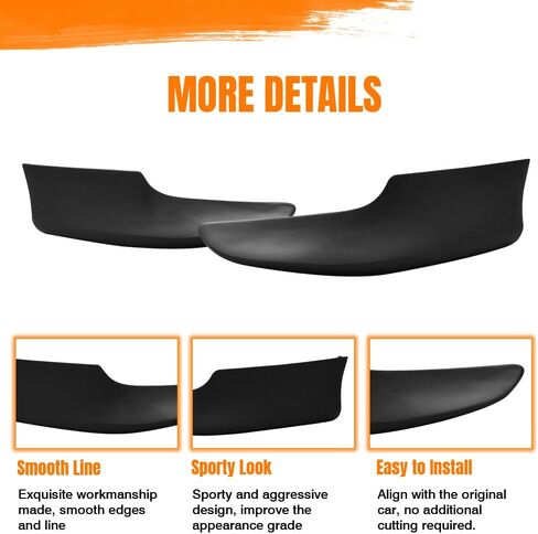Front Bumper Lip Splitter, Compatible with 2011-2013 Toyota Corolla, PP Unpainted Oe Style Add-on Front Splitter Air Dam Chin Protector, 2 Pieces in Saudi Arabia