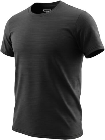Men's Activewear T-Shirt, Striped, Moisture Wicking Performance Wear, Lightweight Workout Gym,Running Tee in Saudi Arabia