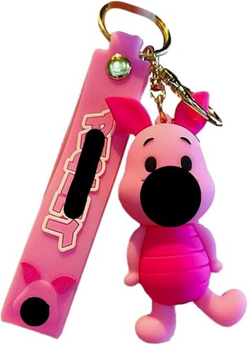 TCB Creations Piglets Cartoon Character 3D Silicone Charm Keychain Keyring in Kuwait