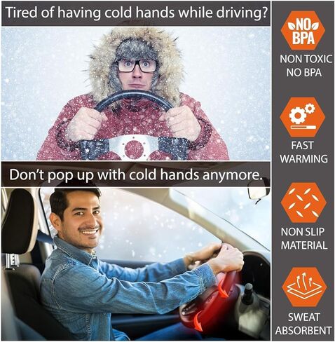 New Heated Steering Wheel Cover, 12V Car Plug, Universal Fit 14.5-15 Inch Anti-Slip Wheel Protector for Men Women Girls, Black Premium Auto Protector for Ultimate Comfort & Warmth in Kuwait