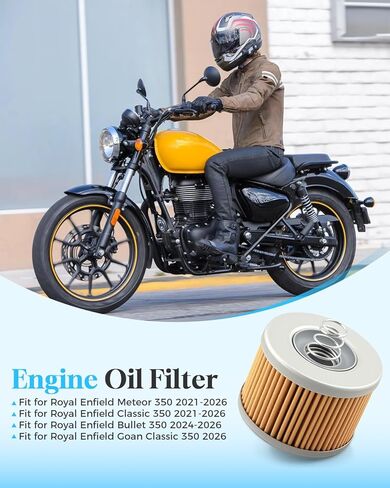 2PCS Engine Oil Filter Replace 1570120 Fit for Royal Enfield Meteor 350/ Classic 350/ Bullet 350/ Goan Classic 350 2021-2026 in Saudi Arabia