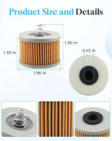 2PCS Engine Oil Filter Replace 1570120 Fit for Royal Enfield Meteor 350/ Classic 350/ Bullet 350/ Goan Classic 350 2021-2026 in Saudi Arabia