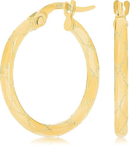 الإيطالية ك 14 الذهب الأصفر الشطرنج كمين تصميم الأقراط الصغيرة جوفاء in Kuwait