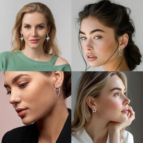 10 أزواج هوب استرخى أقراط ايمو الشرير Y2k أقراط الموسيقى الكورية أقراط ستار سبايك سلسلة هوب أقراط للرجال النساء in Kuwait