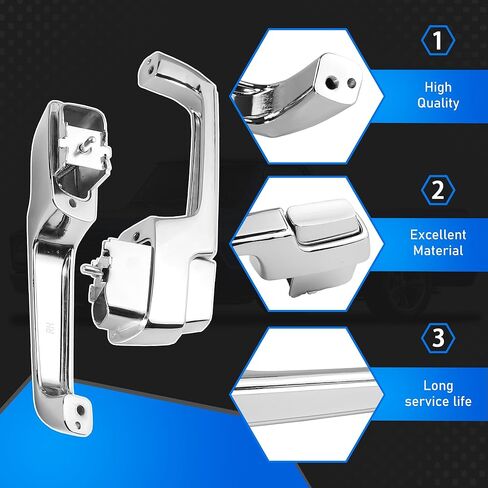 Chrome Exterior Front Left Right Pair Set Door Handles Compatible with 1967-1972 Chevy C/K 10 20 30 GMC C/K 15 25 35 1500 2500 3500 Pickup Jimmy Blazer Truck Replaces 3927895 3927899 in Saudi Arabia