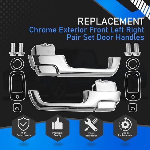 Chrome Exterior Front Left Right Pair Set Door Handles Compatible with 1967-1972 Chevy C/K 10 20 30 GMC C/K 15 25 35 1500 2500 3500 Pickup Jimmy Blazer Truck Replaces 3927895 3927899 in Saudi Arabia
