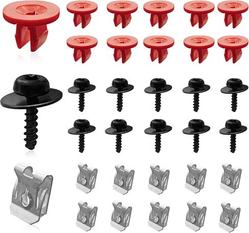 10 Sets T30 Engine Splash Shield Guard Undertray Cover Screws Bolt Nut Clip Kit, Compatible with Ford Focus Connect Lincoln MKC Fusion Escape Explorer C-Max Transit in Kuwait