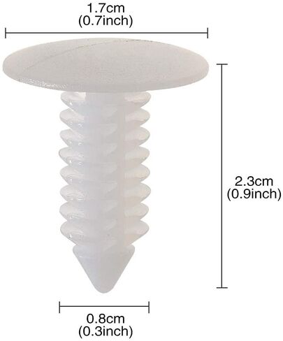 8mm Plastic Christmas Tree Fastener Rivet Clips Furniture Assembly Shelves Shield Retainer Hood Clip (White, 100 Pack) in Saudi Arabia